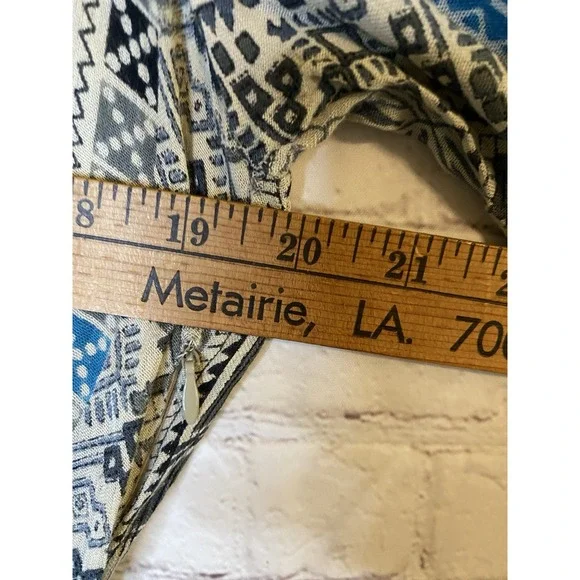 Earthbound Maxi Blue Paisley  Floral Bohemian Tiered  Dress Medium - Picture 3 of 5